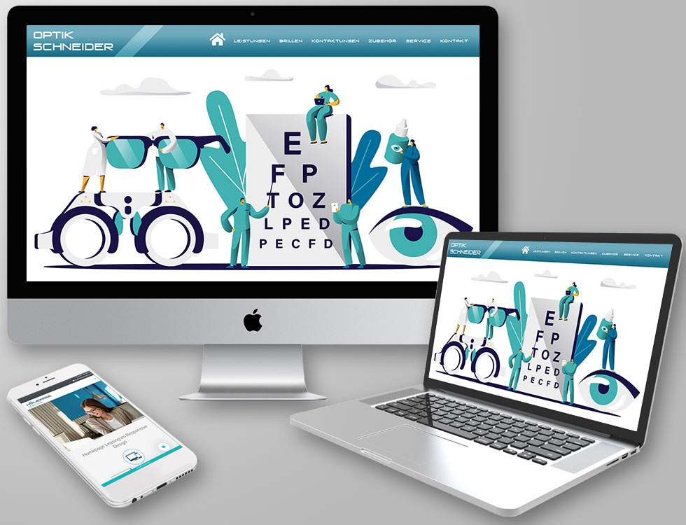 Homepage für Augenoptiker erstellen - Background