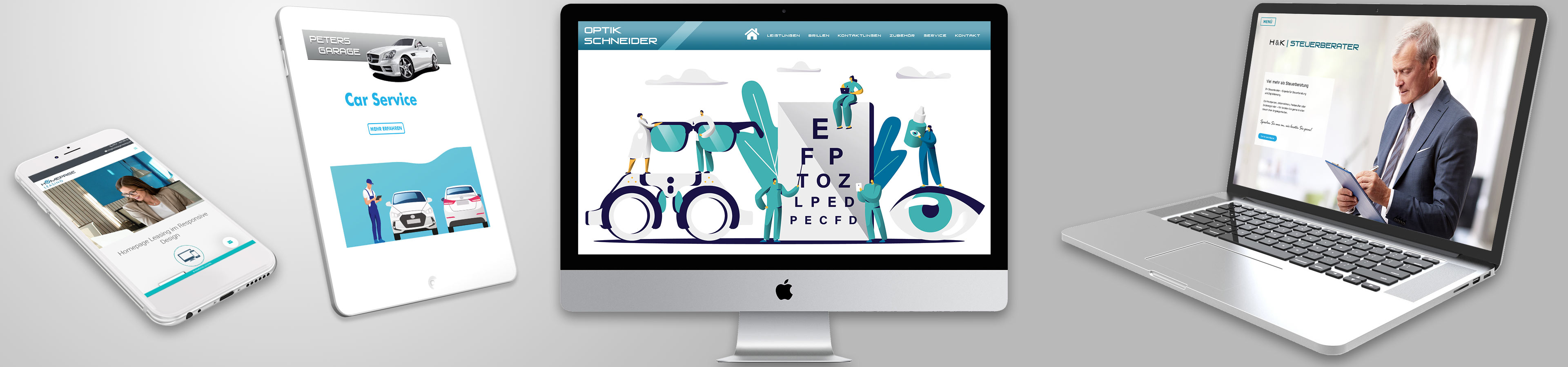 Homepage für Augenoptiker erstellen - Background